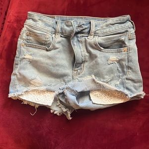 Light Denim ripped Shorts